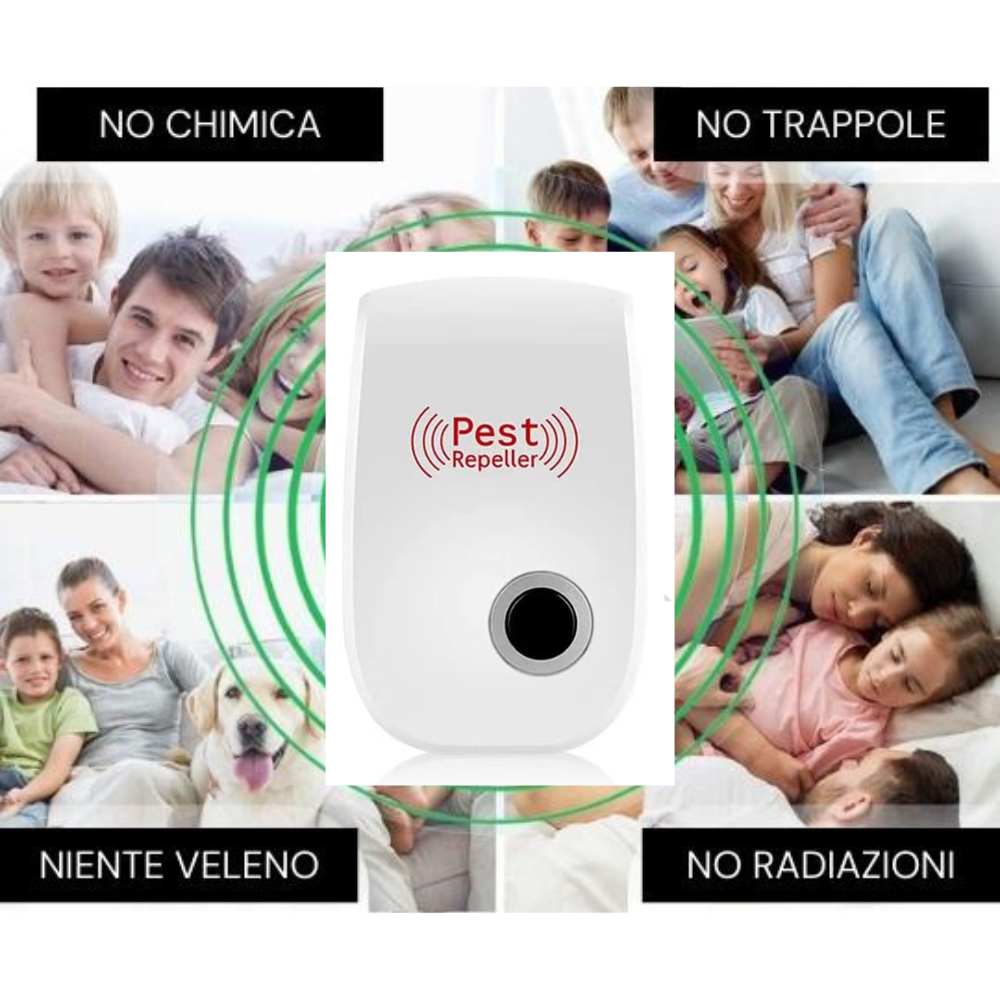 1Repellente a Ultrasuoni Pest Repeller - PAGHI 1 PRENDI 4 (3 IN REGALO). SOLO PER OGGI A 39€! - Fuori Tutto per la Casa